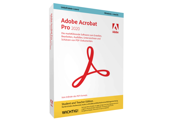 Adobe Acrobat Pro 2020 Student and Teacher Edition (WIN/MAC)
