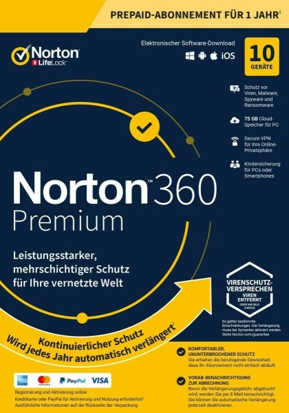 Norton 360 kein ABO Premium inkl. 75GB ESD