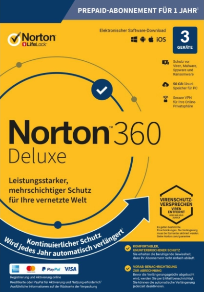 Norton 360 kein ABO Deluxe inkl. 25GB ESD